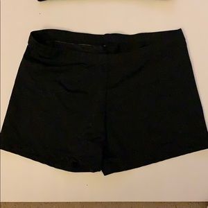 Plain black dance shorts